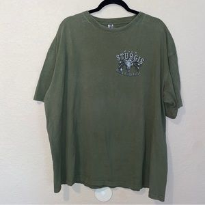 2009 Sturgis 69th Annual Black Hills Rally Army Green T-Shirt Size 2X Zinc Tag